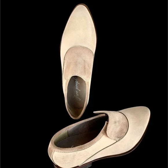 Free People Beige Leather Suede Loafers Women’s 38 Made in India - Picture 2 of 12